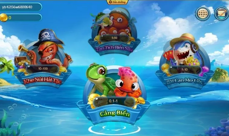 Các phòng chơi trong game Bắn Cá Vua Hải Tặc Tại M8Win