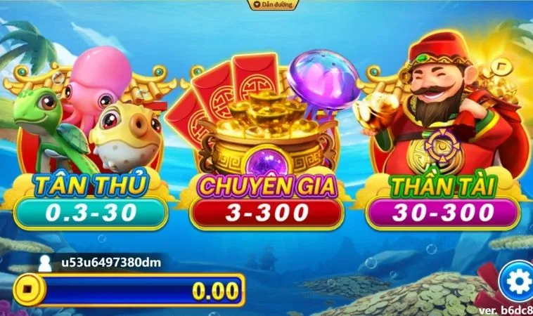 Các phòng chơi trong game Bắn Cá Thần Tài Tại M8Win