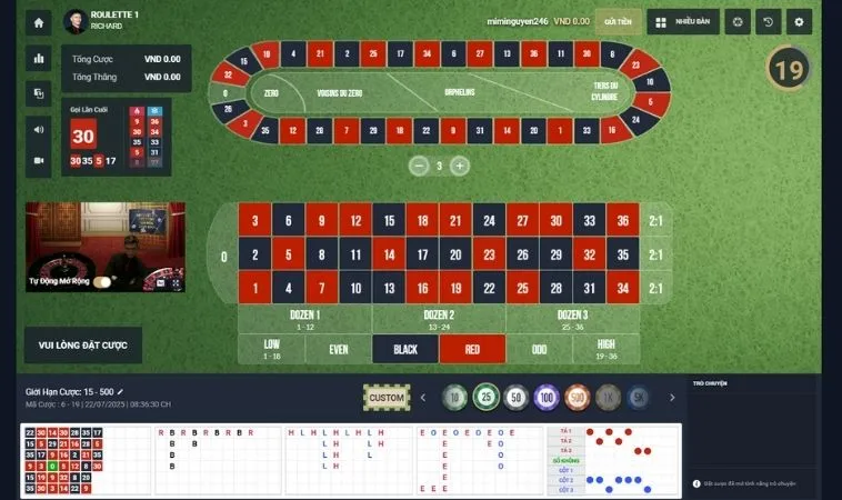 Bàn cược Roulette Nhà Cái M8Win